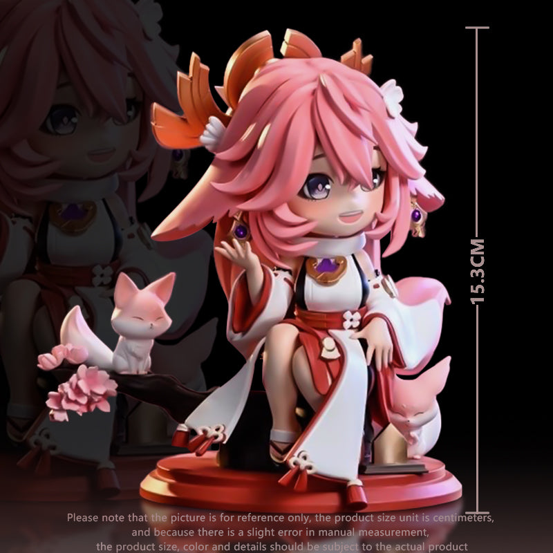 Yae Miko – Genshin Impact Chibi Figure of the Fox Shrine Maiden
