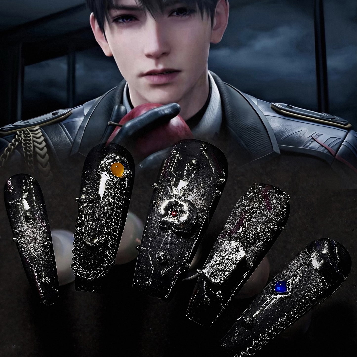 Love and Deepspace Caleb Inspired Elegant Nail Art Set