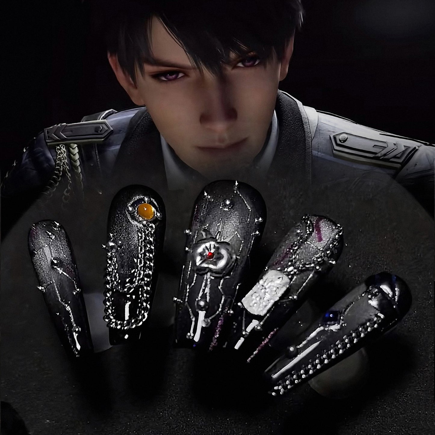 Love and Deepspace Caleb Inspired Elegant Nail Art Set