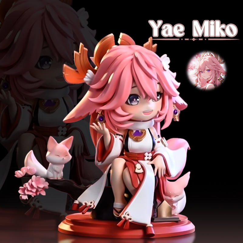 Yae Miko – Genshin Impact Chibi Figure of the Fox Shrine Maiden