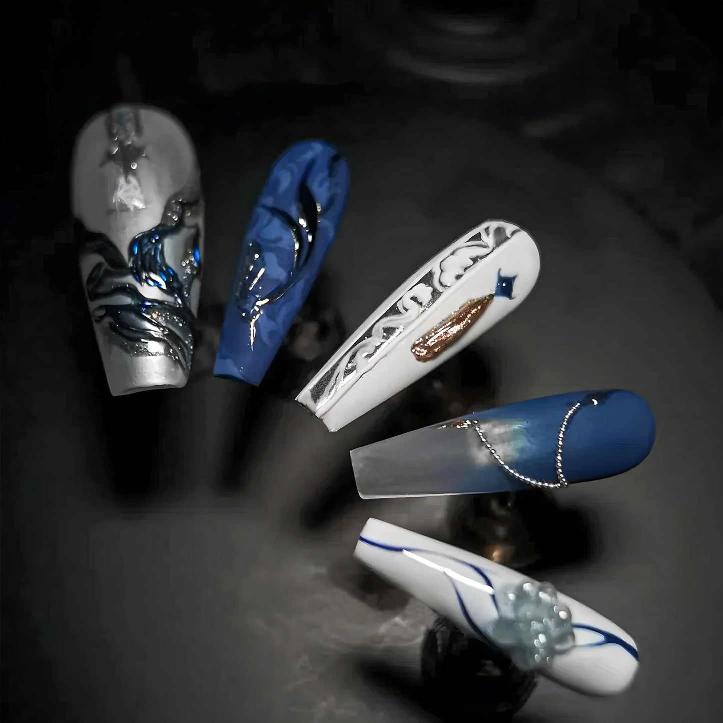 Zayne Love and Deepspace Nail Set – Elegant Darkness in Every Detail